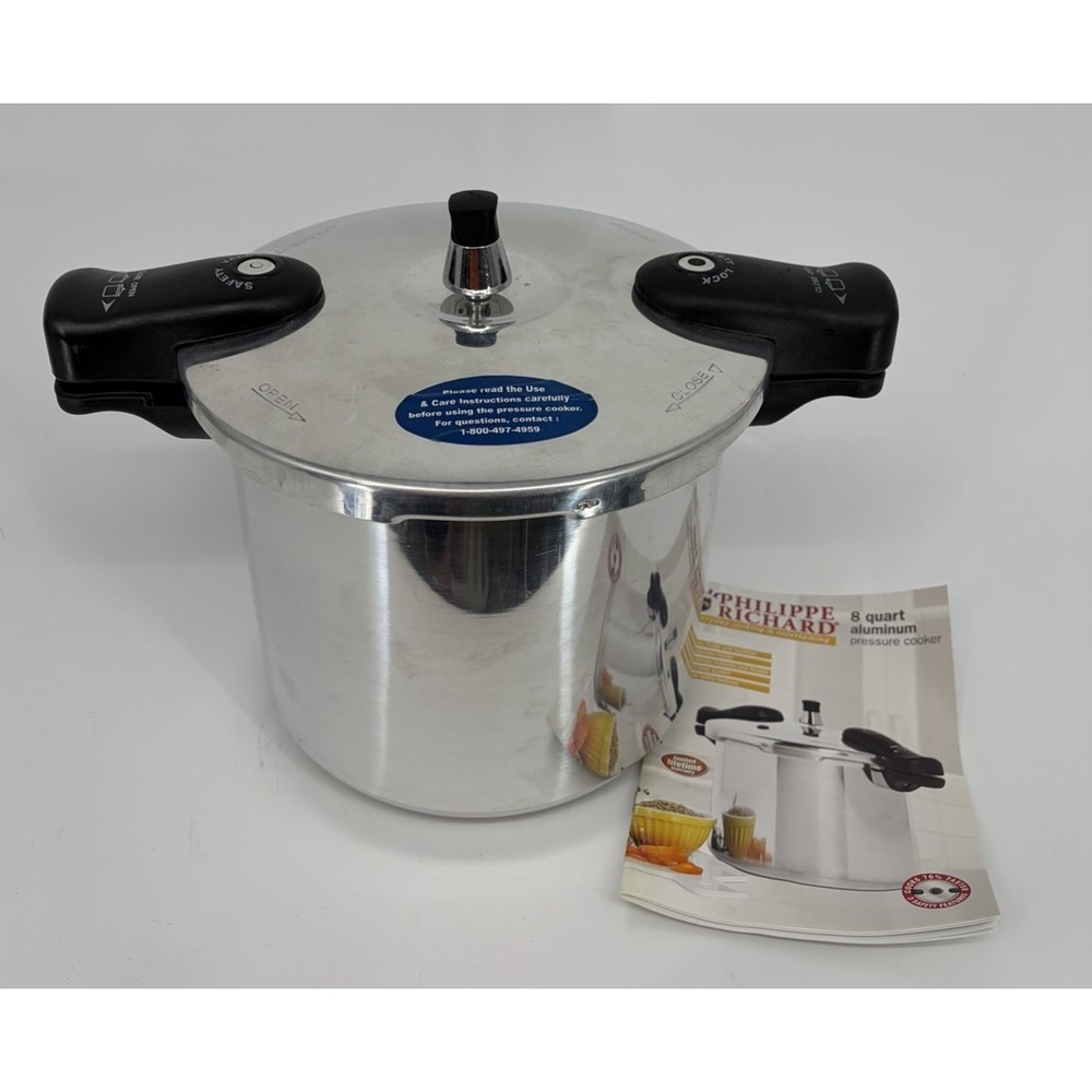 Philippe Richard 8 Quart Pressure Cooker Aluminum with Instruction Manual
